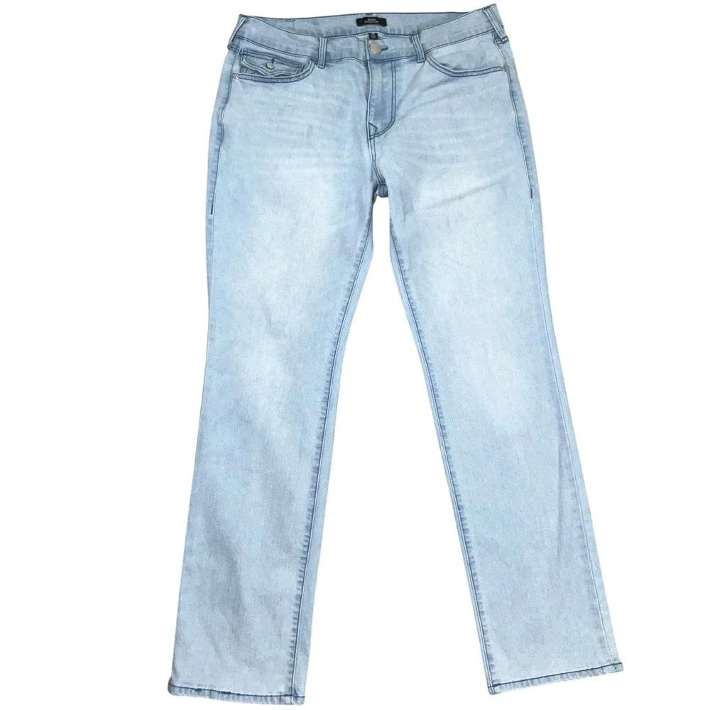 True Religion Ricky Jeans Mens 34 Blue Fade Relaxed Straight Flap Pocket Denim
